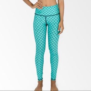 Teal Mermaid Yoga Leggings
